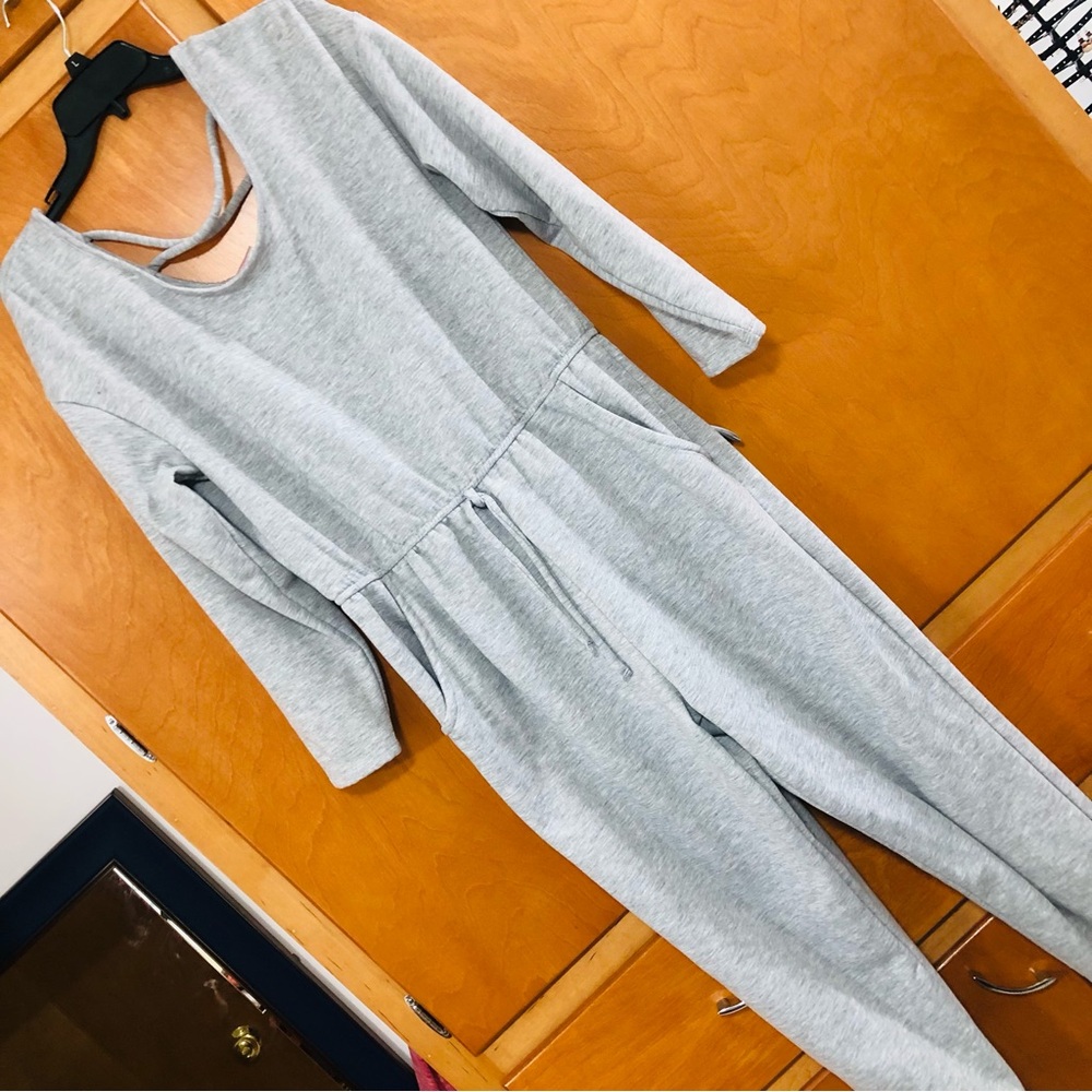 Gray Long Sleeve Jumpsuit